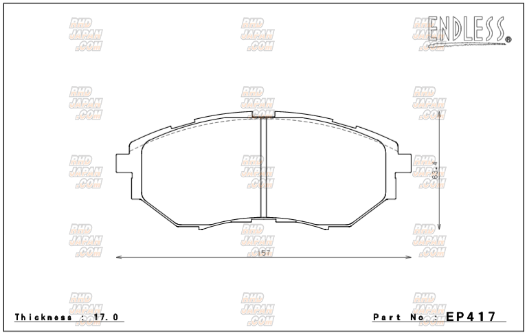 Endless Brake Pads Type MX72 Plus Full Set - GRF GVF SJG BM9 BR9 BRF BMG BRG BMM BRM